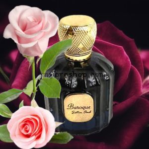 Луксозен aрабски парфюм Baroque Satin Oud  на Maison Alhambra 100 мл Пачули, какао, амброксан молекула, кожа,  мъх, ванилия, пачули