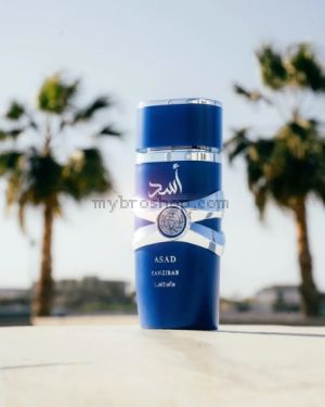 Луксозен арабски парфюм ASAD ZANZIBAR от Lattafa 100ml Ванилия, ирис, пудра, лавандула Средни нотки: пресни пикантни, солено, виолетово