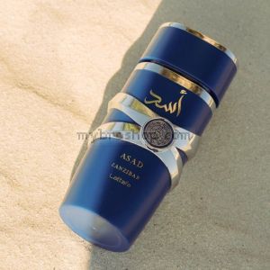 Луксозен арабски парфюм ASAD ZANZIBAR от Lattafa 100ml Ванилия, ирис, пудра, лавандула Средни нотки: пресни пикантни, солено, виолетово