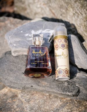 Луксозен арабски парфюм Lattafa Raghba 100ml + ДЕО спрей 50мл Ванилия, уд ,мускус, тамян, захар , сандалово дърво, мускус, кехлибар