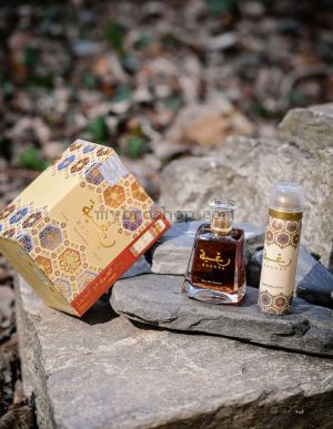 Луксозен арабски парфюм Lattafa Raghba 100ml + ДЕО спрей 50мл Ванилия, уд ,мускус, тамян, захар , сандалово дърво, мускус, кехлибар