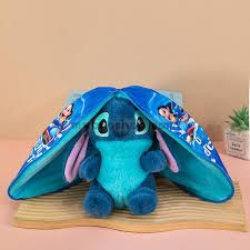 Stich  Трансформираща плюшена играчка и  възглавничка - лило и стич  25см