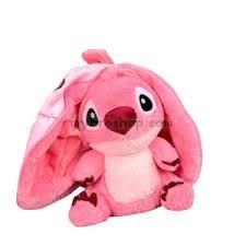 Stich  Трансформираща плюшена играчка и  ключодържател - лило и стич  15см