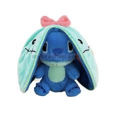Stich  Трансформираща плюшена играчка и  ключодържател - лило и стич  15см