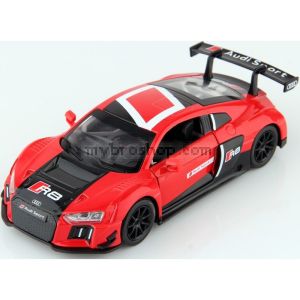 Метална кола AUDI R8 LM засилване с издърпване назад отваряеми врати светлина и звук 