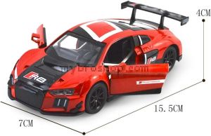 Метална кола AUDI R8 LM засилване с издърпване назад отваряеми врати светлина и звук 