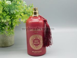 ДУБАЙСКИ парфюм  GLORIOUS RED MUSK от MILESTONE 100ml кожа, бял мускус, кедър, бял кехлибар, нотки на розов лабданум.