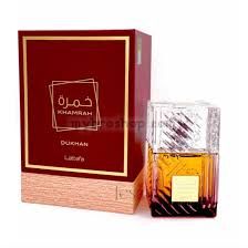 Луксозен арабски парфюм Khamrah Dukhan от Lattafa 100ml - тютюн, пралина, зърна тонка, кехлибар, бензоин.