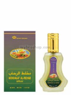 Висококачествен и дълготраен Арабски Парфюм by Al Rehab Mukhallat  -35ml Ароматът на  роза, жасмин, какао, мускус, кехлибар и ванилова орхидея 0% алкохол