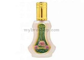 Дълготраен арабски парфюм от Al Rehab Nebras 35ml Аромат от роза тайф , лимон, жасмин, кехлибар и сандалово дърво 0% алкохол