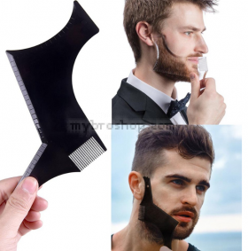 Иновативен гребен-шаблон за оформяне на брада мустаци и бакенбарди за перфектен завършек 