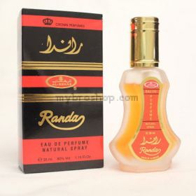 Дълготраен арабси парфюм от Al Rehab 35мл Randa жасмин, розови листенца, дървесен уд, топъл кехлибар и шафране 0% алкохол