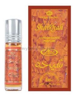 Дълготрайно арабско олио - масло Al Rehab Shaikhah 6ml отличаващ се аромат Амбър, Пикант, Мускус, Оуд, Цвете, Екзотично дърво 0% алкохол