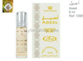 Дълготрайно арабско олио - масло Al Rehab  ASEEL 6ml  пушен дървесен мускус и следи от карамел и ванилия 0% алкохол