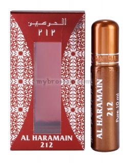 Натурално арабско олио -Парфюмно масло Al Haramain 212 10мл Иланг-Иланг Кехлибар и Сандалово дърво Ориенталски 0% алкохол