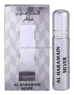 Натурално арабско олио -Парфюмно масло Al Haramain Silver 10мл Кедрово дърво, Кехлибар и Мускус Ориенталски 0% алкохол