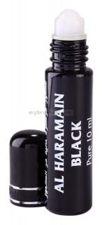 Натурално арабско олио -Парфюмно масло Al Haramain BLACK 10мл  Дървесен мускус Ориенталски 0% алкохол