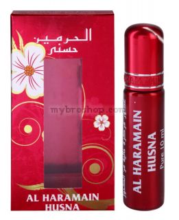 Натурално арабско олио Парфюмно масло Al Haramain  HUSNA 10мл Кехлибар, Сандалово дърво и Муск - Ориенталски 0% алкохол
