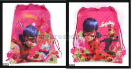  LadyBug Детска раница чанта  с въженце-шнур на Калинката и чения котарак 2