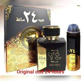 Луксозен арабски парфюм Oud 24 hours  от Al Zaafaran 100ml + БЕЗПЛАТЕН дезодорант -сандалово дърво, тамян, кехлибар - Ориенталски аромат 0% алкохол