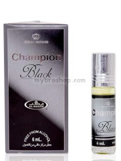 Арабско олио парфюмно масло Al Rehab Champion Black 6ml роза, жасмин , цитрусови плодове и кехлибар Ориенталски аромат 0% алкохол