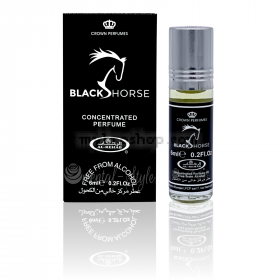 Арабско олио парфюмно масло Al Rehab Black Horse 6ml  с нотки на Лимонена трева и Пачули Ориенталски аромат 0% алкохол
