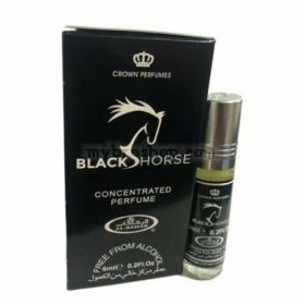 Арабско олио парфюмно масло Al Rehab Black Horse 6ml  с нотки на Лимонена трева и Пачули Ориенталски аромат 0% алкохол