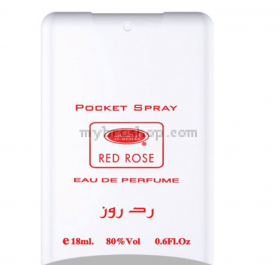 Ново  Арабски Джобен парфюм спрай от  Al Rehab Red Rose 18ml  пикантни оуд, мускус и аромат на  сандалово дърво 0% алкохол